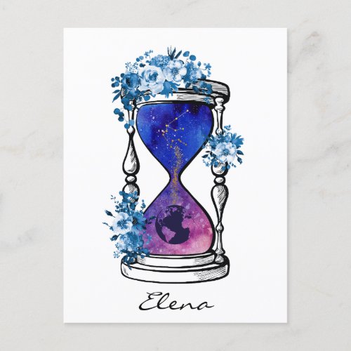 Aquarius in Hourglass Postcard
