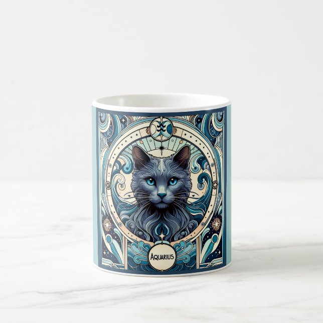 Aquarius Innovative Cat Zodiac Coffee Mug (Center)