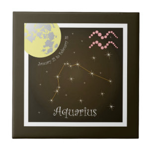 Aquarius January 21 to February 18 Fotofliese Ceramic Tile