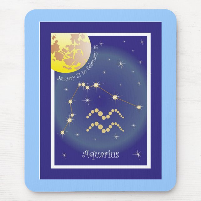 Aquarius January 21 to February 18 Mauspad Mouse Pad (Front)