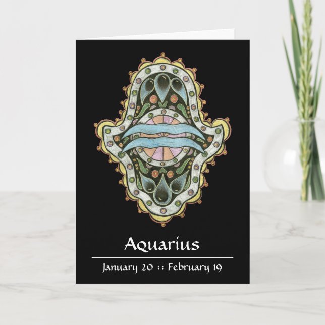 Aquarius Khamsa Note Card (Front)