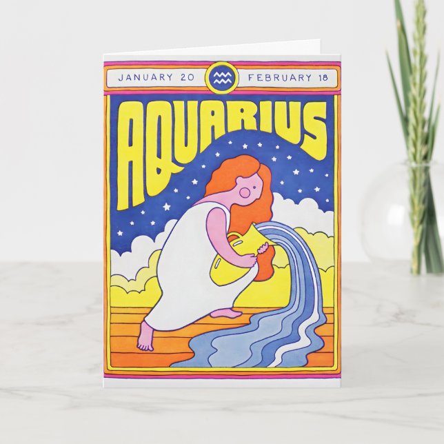 Aquarius Letterpress Card (Front)