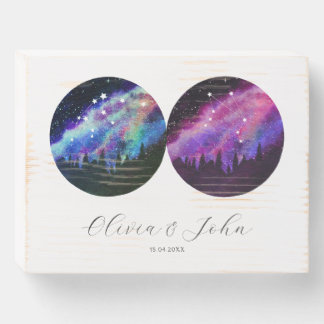 Aquarius Libra Personalized Couples Horoscope Wooden Box Sign