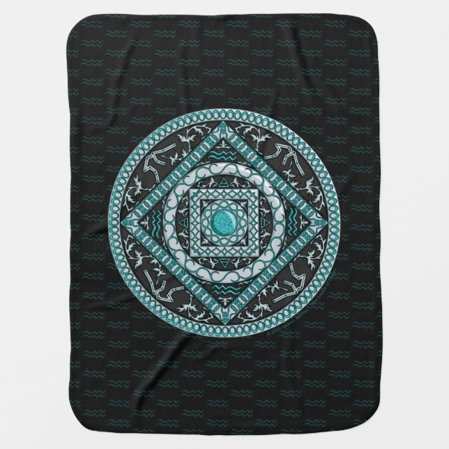 Aquarius Mandala Baby Blanket (Front)