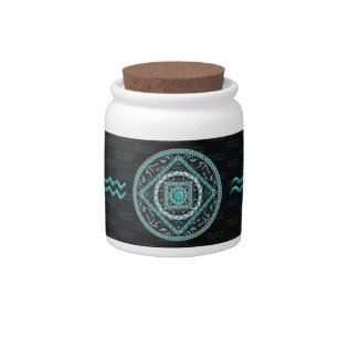 Aquarius Mandala Candy Jar