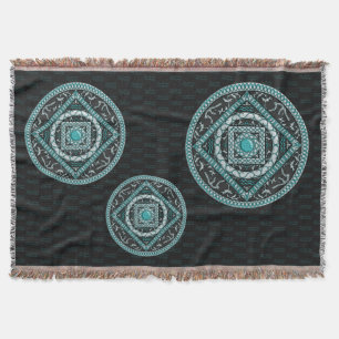 Aquarius Mandala Throw Blanket
