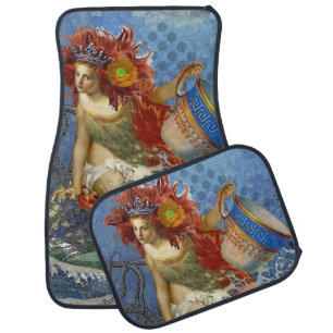 Aquarius Mermaid Gothic Blue Art Car Mat