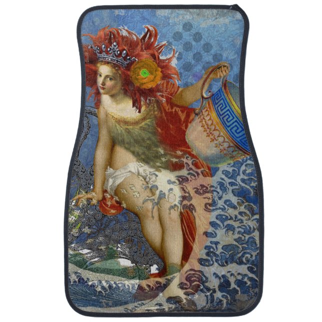Aquarius Mermaid Gothic Blue Art Car Mat (Front)