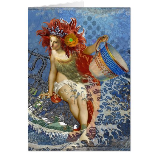 Aquarius Mermaid Gothic Blue Art Cards (Front)