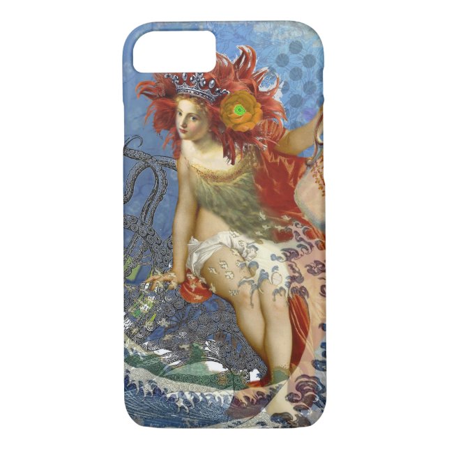 Aquarius Mermaid Gothic Blue Art Case-Mate iPhone Case (Back)