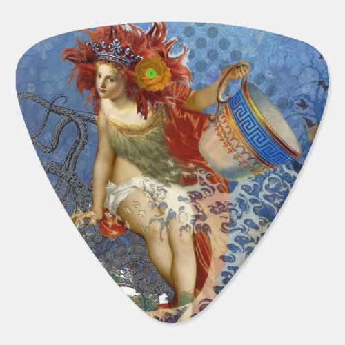 Aquarius Mermaid Gothic Blue Art Guitar Pick