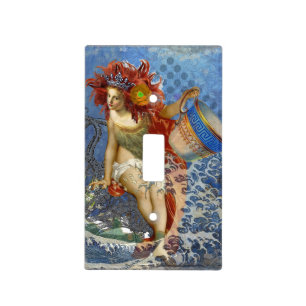 Aquarius Mermaid Gothic Blue Art Light Switch Cover