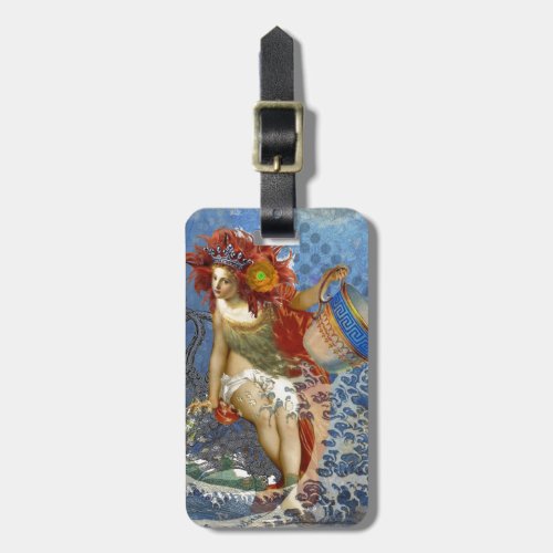 Aquarius Mermaid Gothic Blue Art Luggage Tag