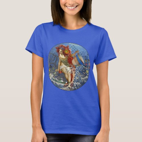 Aquarius Mermaid Gothic Blue Art T_Shirt