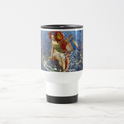 Aquarius Mermaid Gothic Blue Art Travel Mug