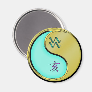 Aquarius & Metal Boar Magnet