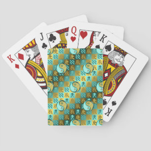 Aquarius & Metal Dragon Poker Cards