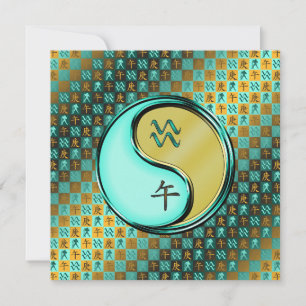 Aquarius & Metal Horse Card