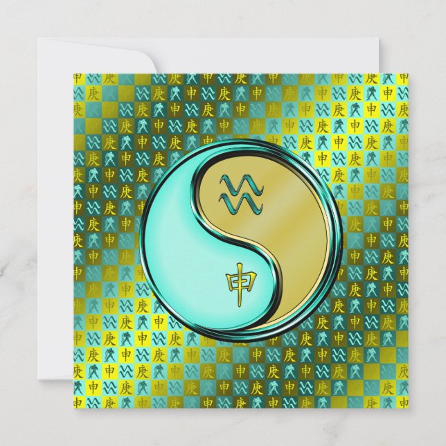 Aquarius & Metal Monkey Card (Front)