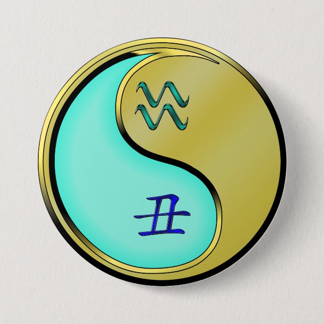 Aquarius & Metal Ox Button (Front)