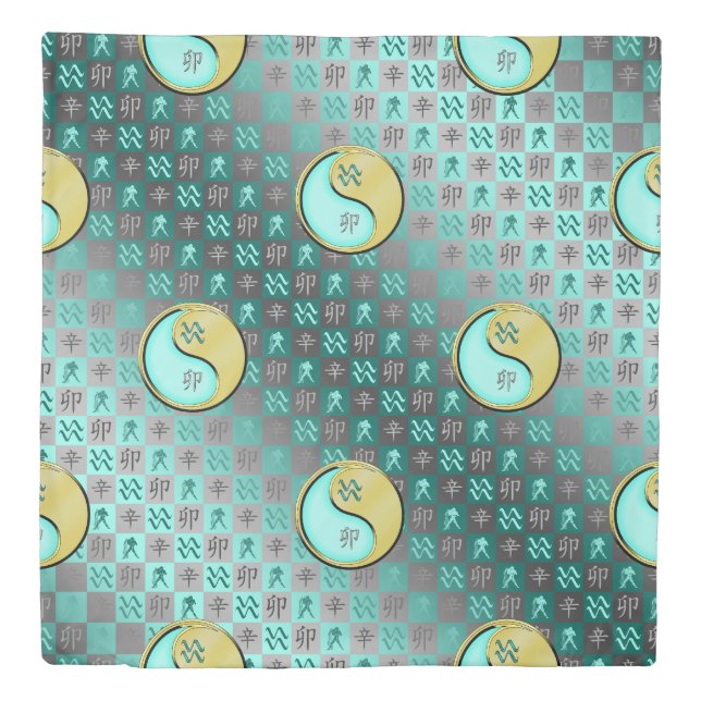 Aquarius & Metal Rabbit Duvet Cover (Front)