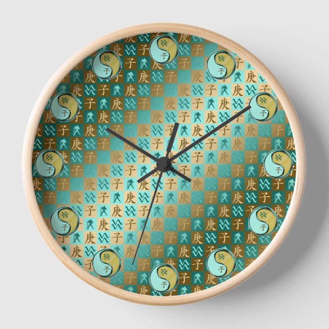 Aquarius & Metal Rat Clock (Front)