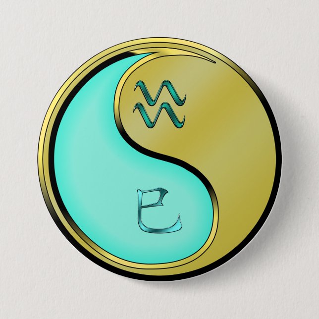 Aquarius & Metal Snake Button (Front)