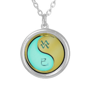 Aquarius & Metal Snake Silver Plated Necklace