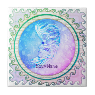 Aquarius Moon Woman  Ceramic Tile