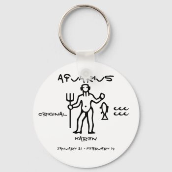 Aquarius Personalized Keychain by Lynnes_creations at Zazzle