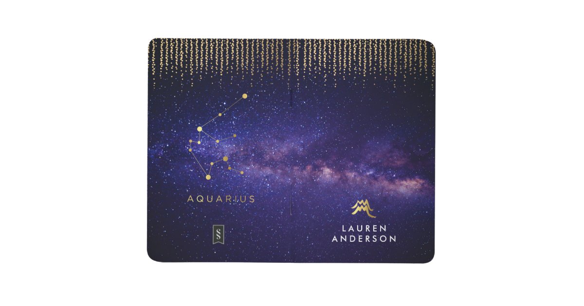 Aquarius Personalized Monogram Journal Notebook | Zazzle