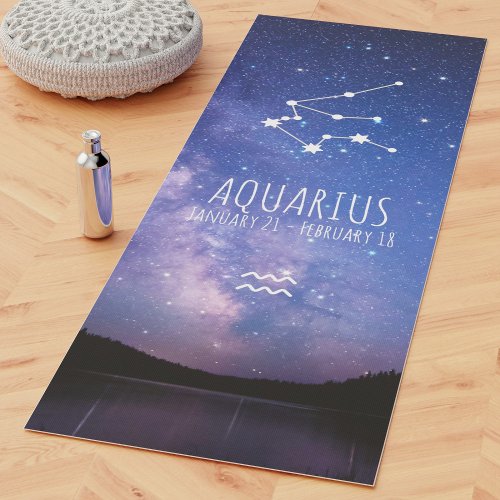 Aquarius  Personalized Zodiac Astrology Yoga Mat