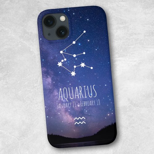 Aquarius  Personalized Zodiac Constellation iPhone 13 Case