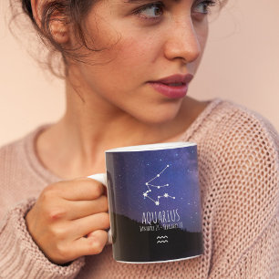 Aquarius   Personalized Zodiac Constellation Coffee Mug