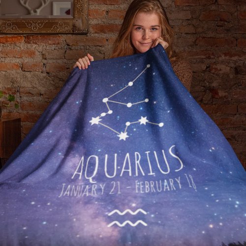Aquarius  Personalized Zodiac Constellation Fleece Blanket