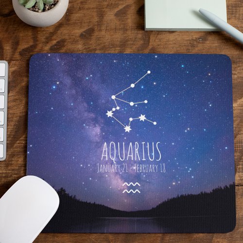 Aquarius  Personalized Zodiac Constellation Mouse Pad