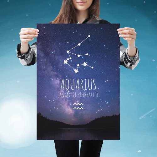 Aquarius  Personalized Zodiac Constellation Poster