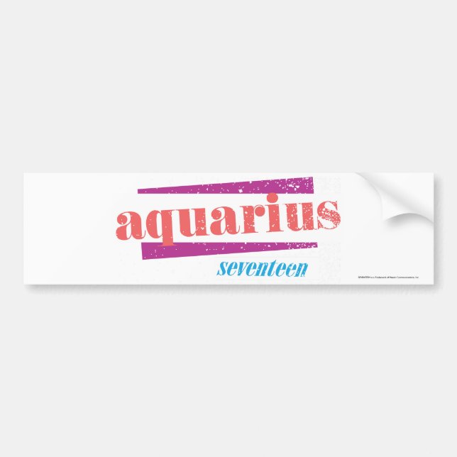 Aquarius Pink Bumper Sticker (Front)