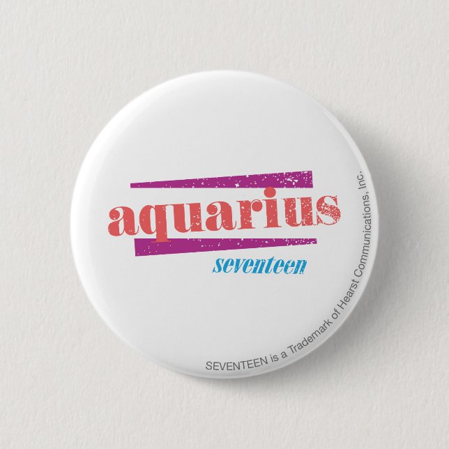 Aquarius Pink Pinback Button (Front)