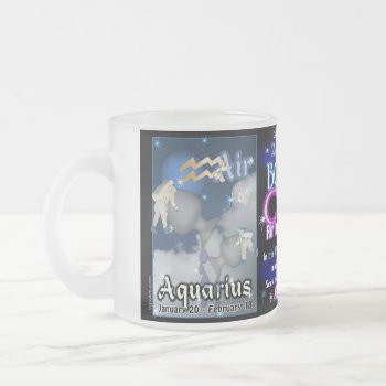 Aquarius Pisces Cusp Frosted Glass Coffee Mug by ValxArt at Zazzle