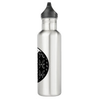 Pastel Floral Yin Yang Stainless Steel Water Bottle