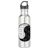 Pastel Floral Yin Yang Stainless Steel Water Bottle