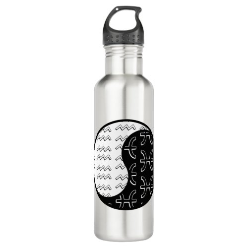 Aquarius Pisces yin yang zodiac couple Stainless Steel Water Bottle