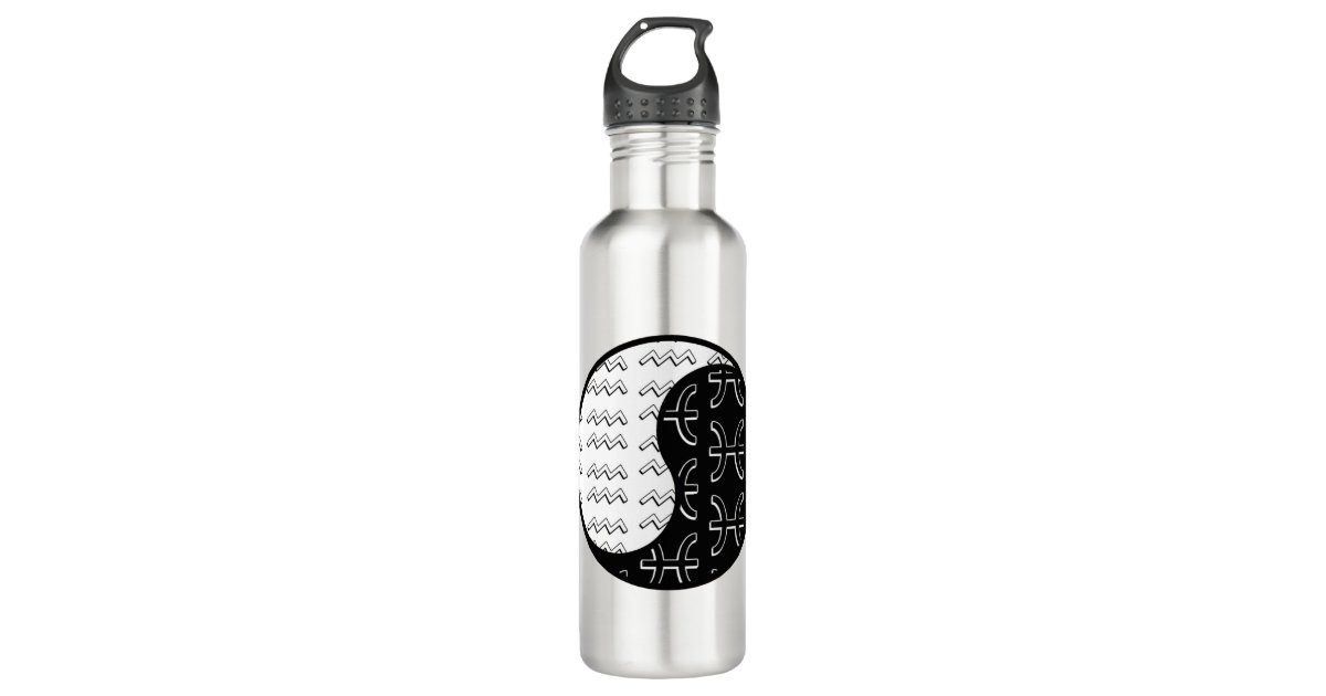 Pastel Floral Yin Yang Stainless Steel Water Bottle