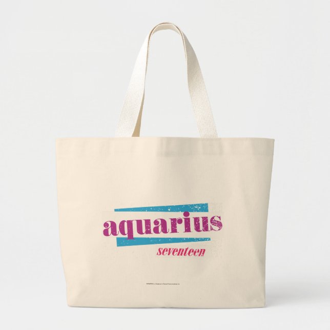 Aquarius Purple Large Tote Bag (Front)