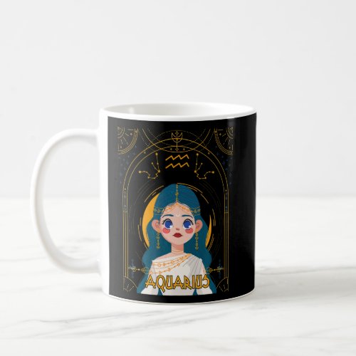 Aquarius Queen Girl Aquari Birthday Zodiac Astrolo Coffee Mug