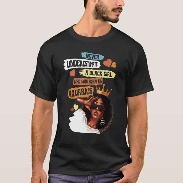 Aquarius Queen I Am Stronger Birthday  For Black W T-Shirt (Front)