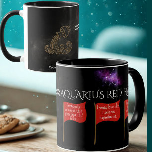 Aquarius Red Flags Mug Funny Zodiac Gift