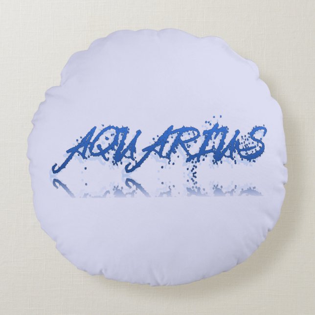 Aquarius Reflection Round Pillow (Front)