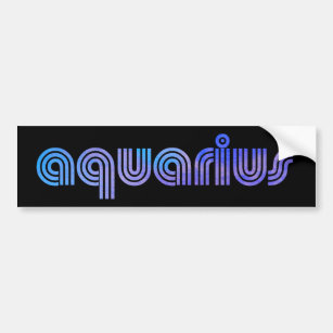 Aquarius Retro Zodiac Star Sign Birthday  Bumper S Bumper Sticker